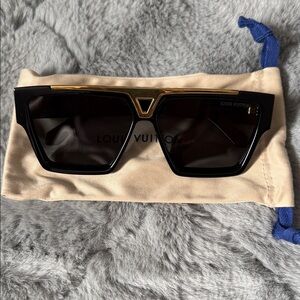 Louis Vuitton Black and Gold Shield Sunglasses
